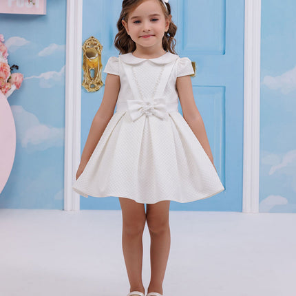 DRESS & Fleur Baby Girls Dress with Headband in White