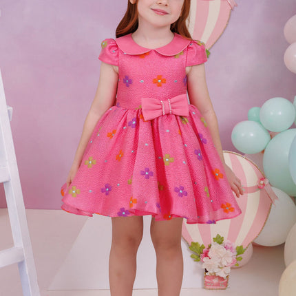 DRESS & Fleur Baby Girls Floral Dress with Headband in Pink