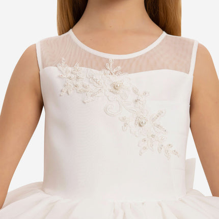 DRESS & Fleur Girls Dress with Headband in White