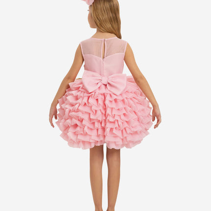 DRESS & Fleur Girls Dress with Headband in Pink