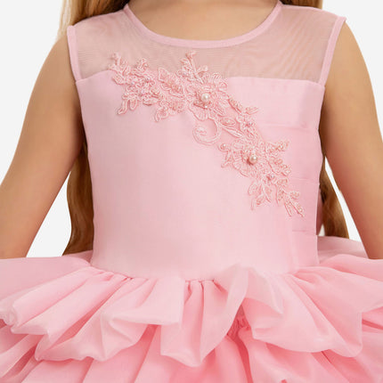 DRESS & Fleur Girls Dress with Headband in Pink