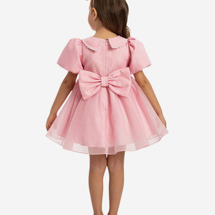DRESS & Fleur Baby Girls Pearl Detail Dress with Headband in Pink