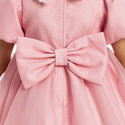 DRESS & Fleur Baby Girls Pearl Detail Dress with Headband in Pink
