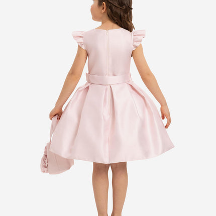 DRESS & Fleur Girls Dress with Matching Floral Bag in Pink