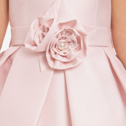 DRESS & Fleur Girls Dress with Matching Floral Bag in Pink