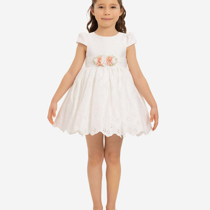 DRESS & Fleur Baby Girls Dress with Headband in White
