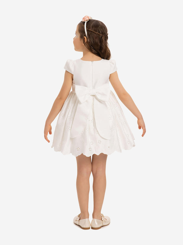 DRESS & Fleur Baby Girls Dress with Headband in White