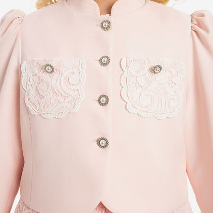 DRESS & Fleur Girls Lace Dress with Bolero in Pink