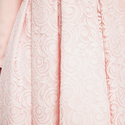 DRESS & Fleur Girls Lace Dress with Bolero in Pink