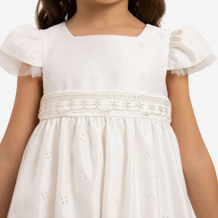 DRESS & Fleur Girls Dress with Matching Bag in White