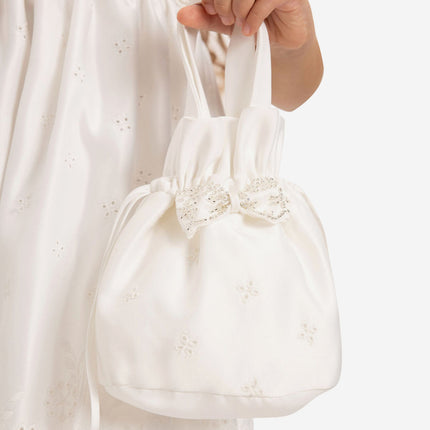 DRESS & Fleur Girls Dress with Matching Bag in White