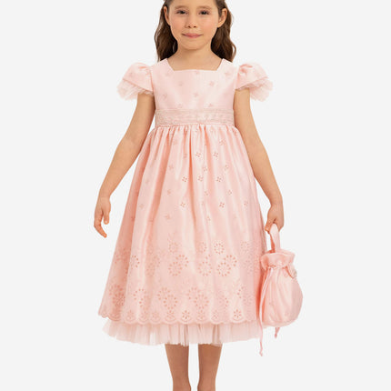 DRESS & Fleur Girls Dress with Matching Bag in Pink