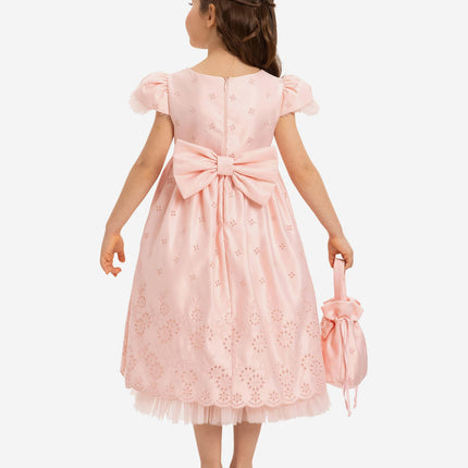 DRESS & Fleur Girls Dress with Matching Bag in Pink