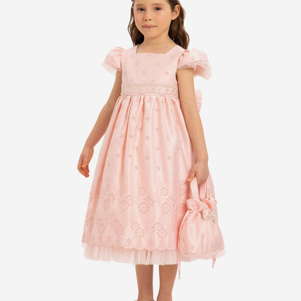 DRESS & Fleur Girls Dress with Matching Bag in Pink