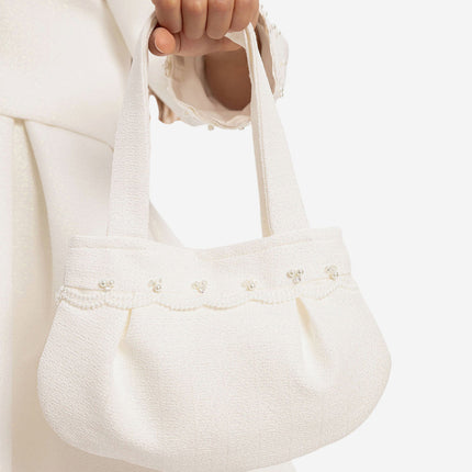 DRESS & Fleur Girls Dress with Bolero and Matching Bag in White