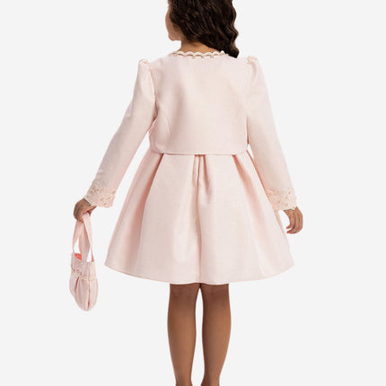 DRESS & Fleur Girls Dress with Bolero and Matching Bag in Pink