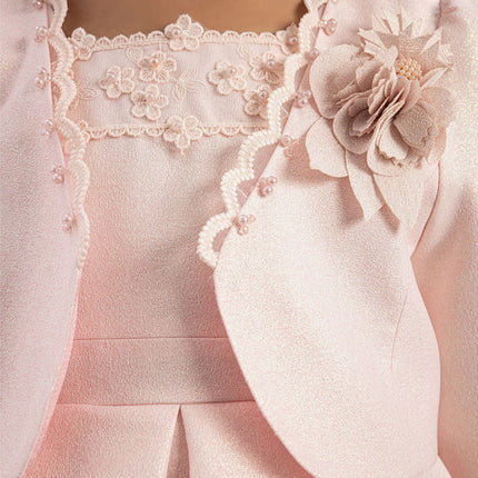 DRESS & Fleur Girls Dress with Bolero and Matching Bag in Pink