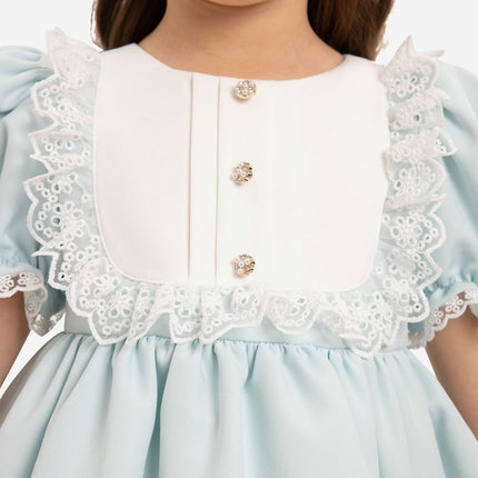 DRESS & Fleur Baby Girls Dress Set with Teddy Bear in Blue