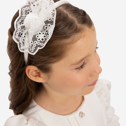 DRESS & Fleur Baby Girls Dress Set with Teddy Bear in White