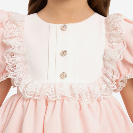 DRESS & Fleur Baby Girls Dress Set with Teddy Bear in Pink