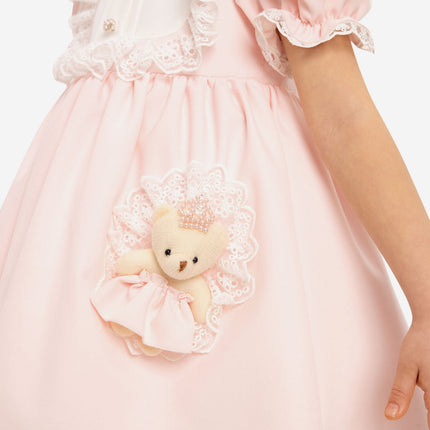 DRESS & Fleur Baby Girls Dress Set with Teddy Bear in Pink