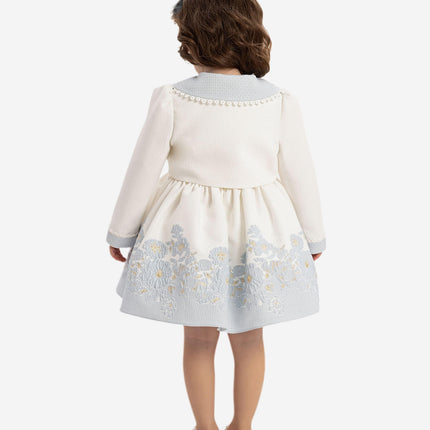 DRESS & Fleur Baby Girls Dress with Bolero and Headband in Blue