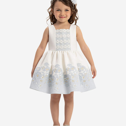 DRESS & Fleur Baby Girls Dress with Bolero and Headband in Blue