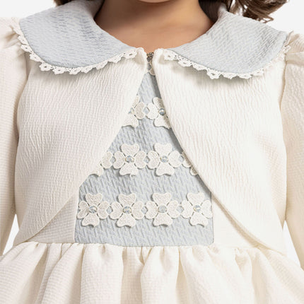 DRESS & Fleur Baby Girls Dress with Bolero and Headband in Blue