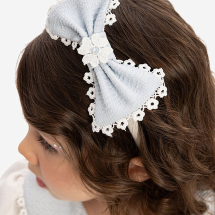 DRESS & Fleur Baby Girls Dress with Bolero and Headband in Blue