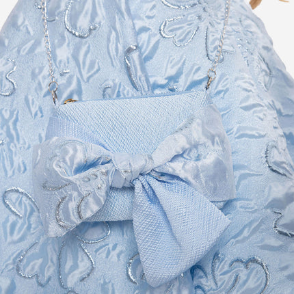 DRESS & Fleur Girls Elegant Dress with Matching Bag in Blue