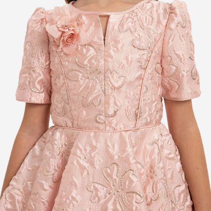 DRESS & Fleur Girls Elegant Dress with Matching Bag in Pink