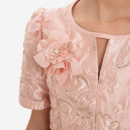 DRESS & Fleur Girls Elegant Dress with Matching Bag in Pink