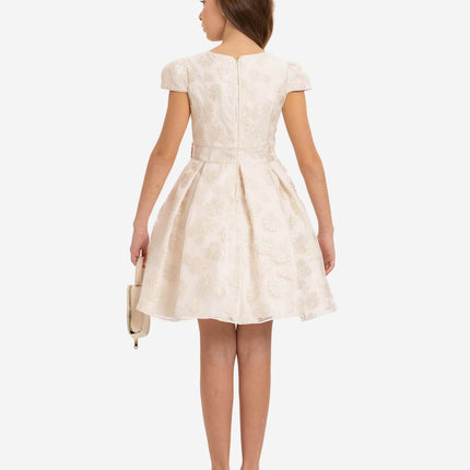 DRESS & Fleur Girls Stylish Dress with Matching Bag in Beige