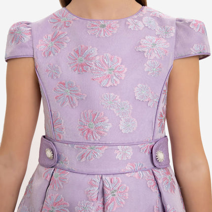 DRESS & Fleur Girls Stylish Dress with Matching Bag in Purple