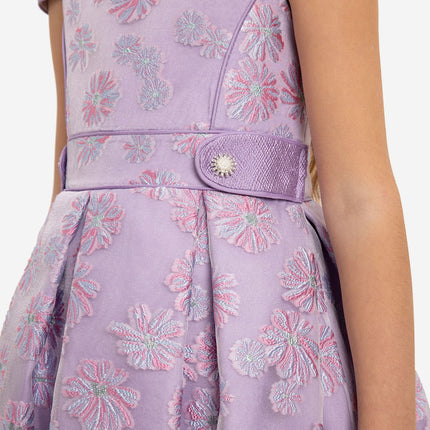 DRESS & Fleur Girls Stylish Dress with Matching Bag in Purple