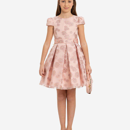 DRESS & Fleur Girls Stylish Dress with Matching Bag in Pink