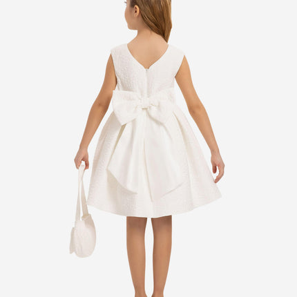 DRESS & Fleur Girls Dress with Matching Bag in White