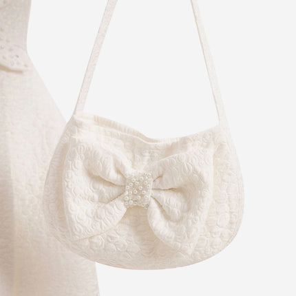 DRESS & Fleur Girls Dress with Matching Bag in White