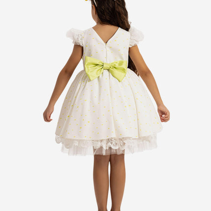 DRESS & Fleur Girls Dress with Headband in Yellow