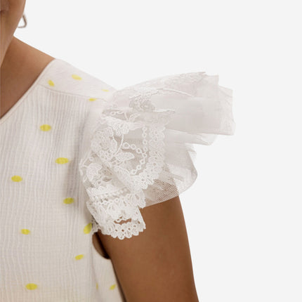 DRESS & Fleur Girls Dress with Headband in Yellow