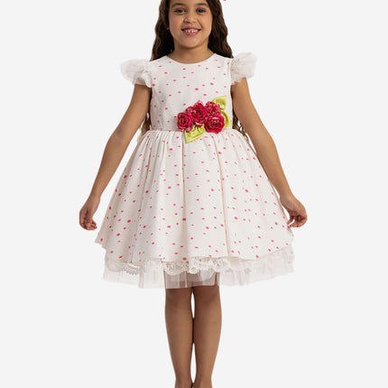 DRESS & Fleur Girls Dress with Headband in Pink