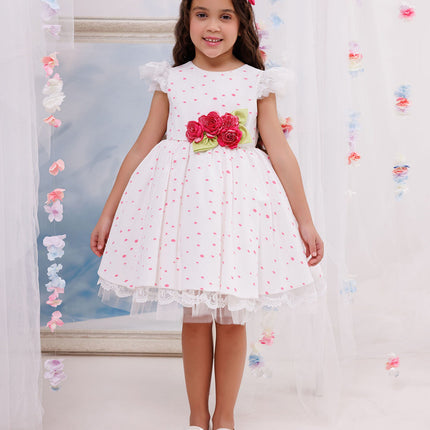 DRESS & Fleur Girls Dress with Headband in Pink
