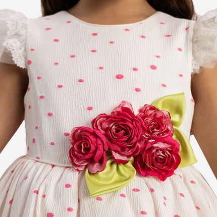 DRESS & Fleur Girls Dress with Headband in Pink