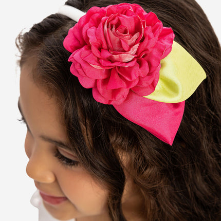 DRESS & Fleur Girls Dress with Headband in Pink