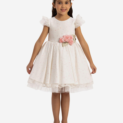 DRESS & Fleur Girls Dress with Headband in Pink