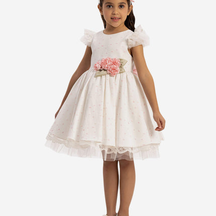 DRESS & Fleur Girls Dress with Headband in Pink