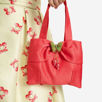 DRESS & Fleur Girls Cherry Dress with Matching Bag in Yellow