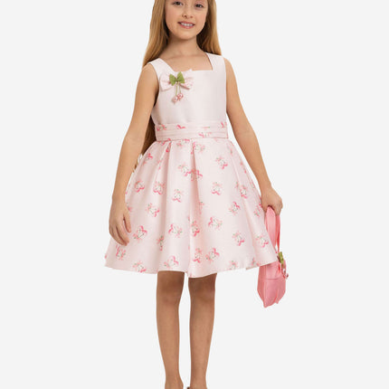 DRESS & Fleur Girls Cherry Dress with Matching Bag in Pink