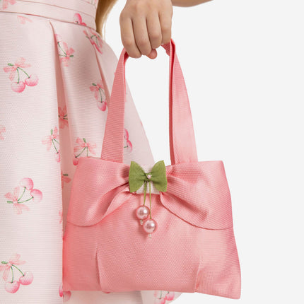 DRESS & Fleur Girls Cherry Dress with Matching Bag in Pink