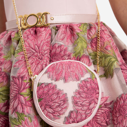 DRESS & Fleur Girls Jacquard Dress with Bag in Pink